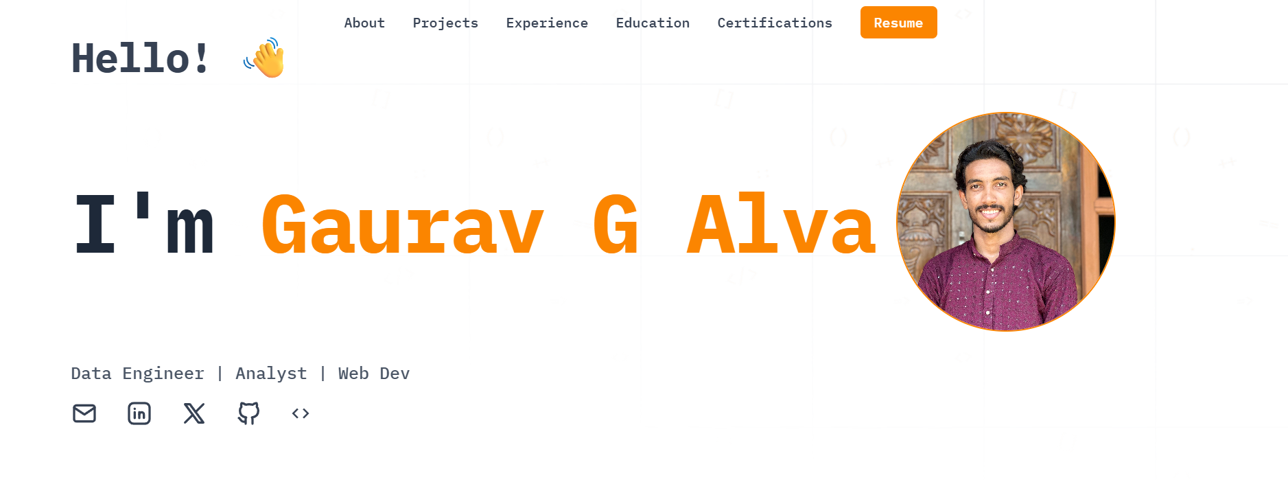 Screenshot of Gaurav Portfolio